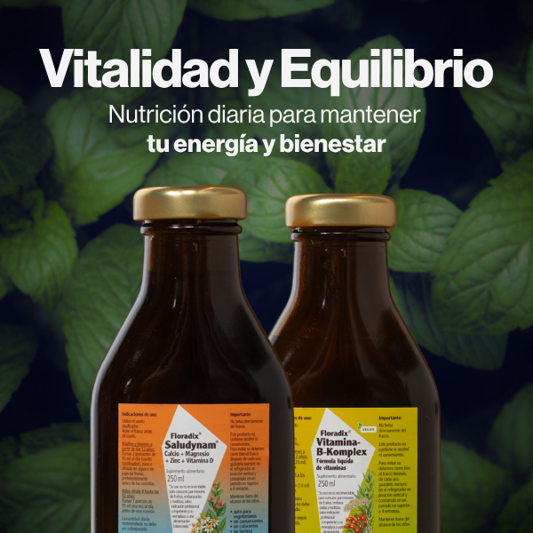 Imagen de la caja del Pack Vitalidad y Equilibrio de SalusFlora, con vitaminas B para mejorar energía y bienestar.